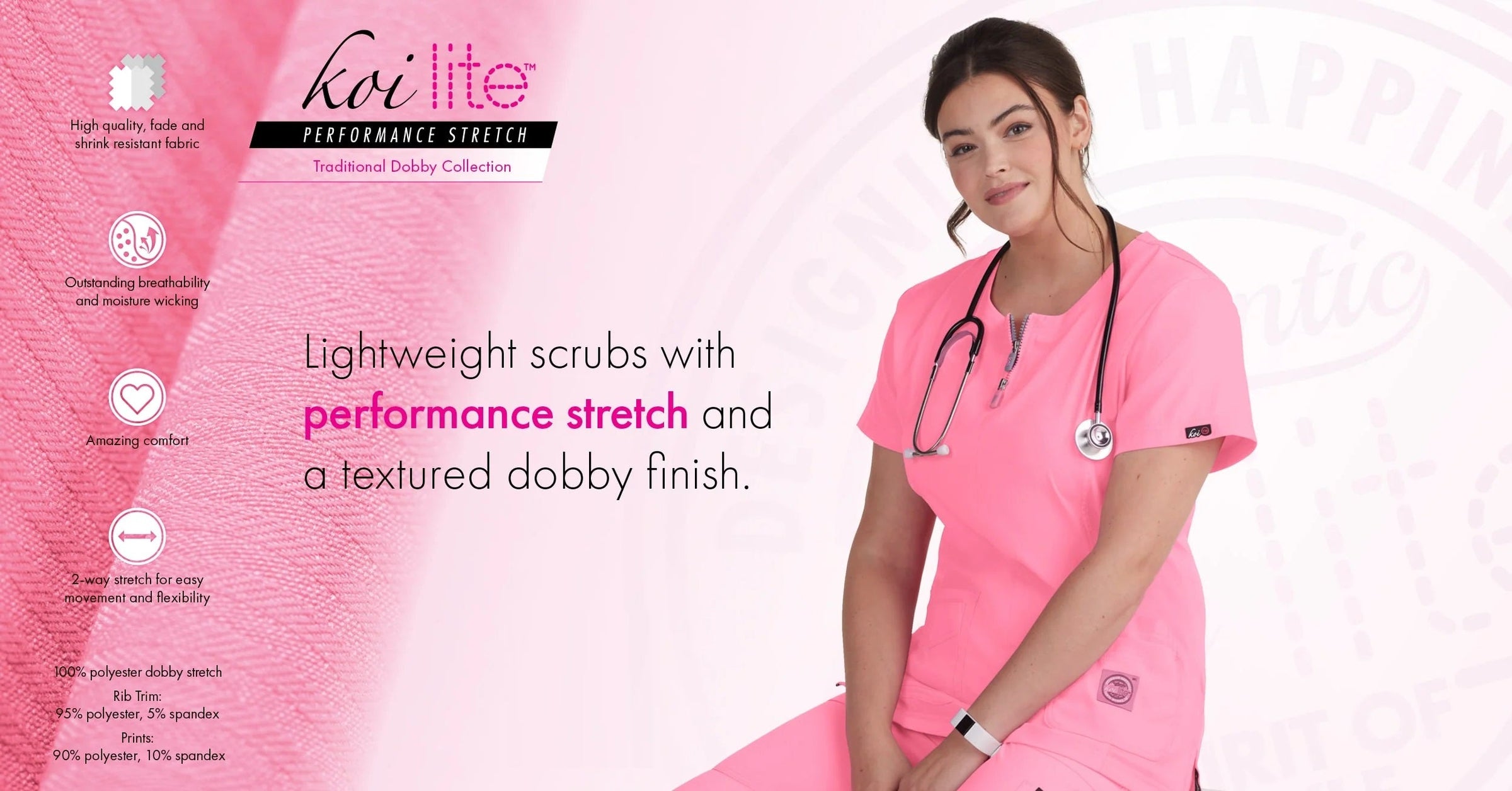 koi lite performance scrubs with stretchable and light weight fabric that fade and shrink resistant