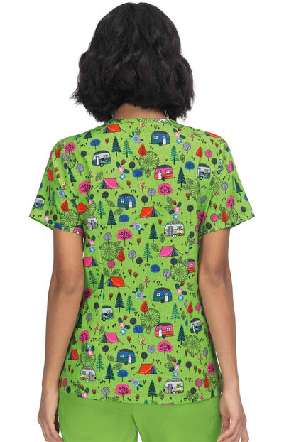 1066PR-CMT Koi Aurora  Print Scrub Top