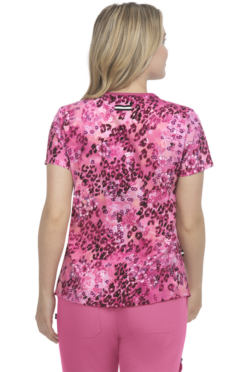 1108PR-WPT  Koi Coming on Strong Print Scrub Top - Wild Petals