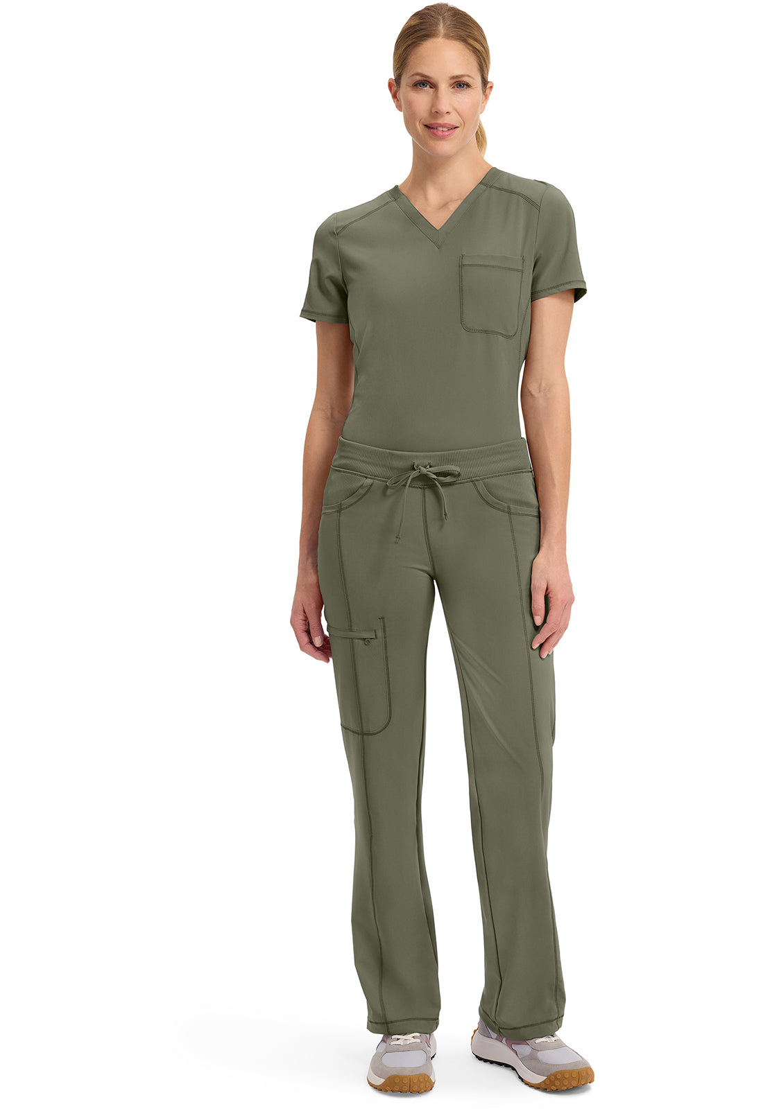 1123A Cherokee Infinity Low-Rise Straight Drawstring Pants Certainty Antimicrobial Stretch (XXS - 5XL)