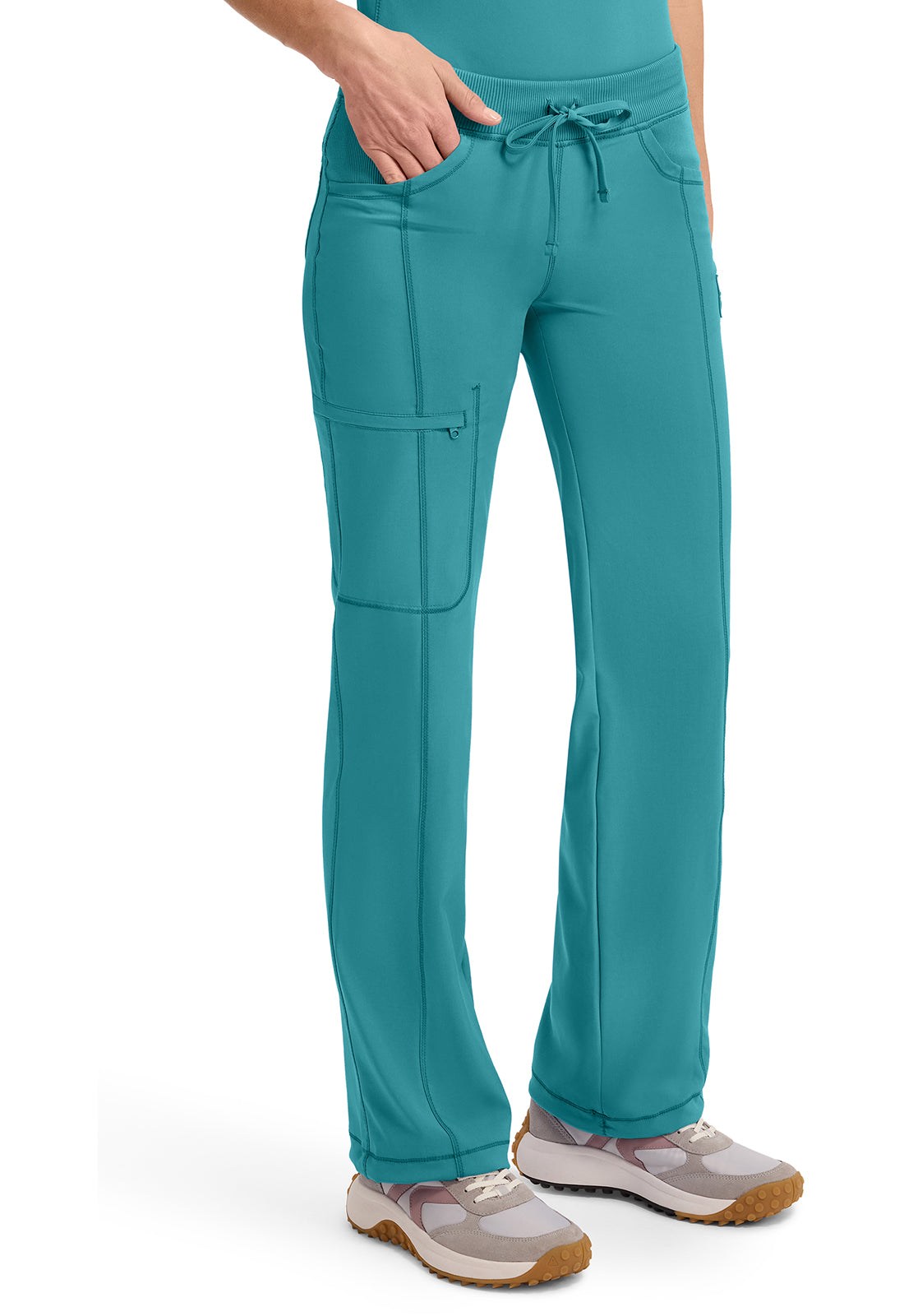 1123A Cherokee Infinity Low-Rise Straight Drawstring Pants Certainty Antimicrobial Stretch (XXS - 5XL)