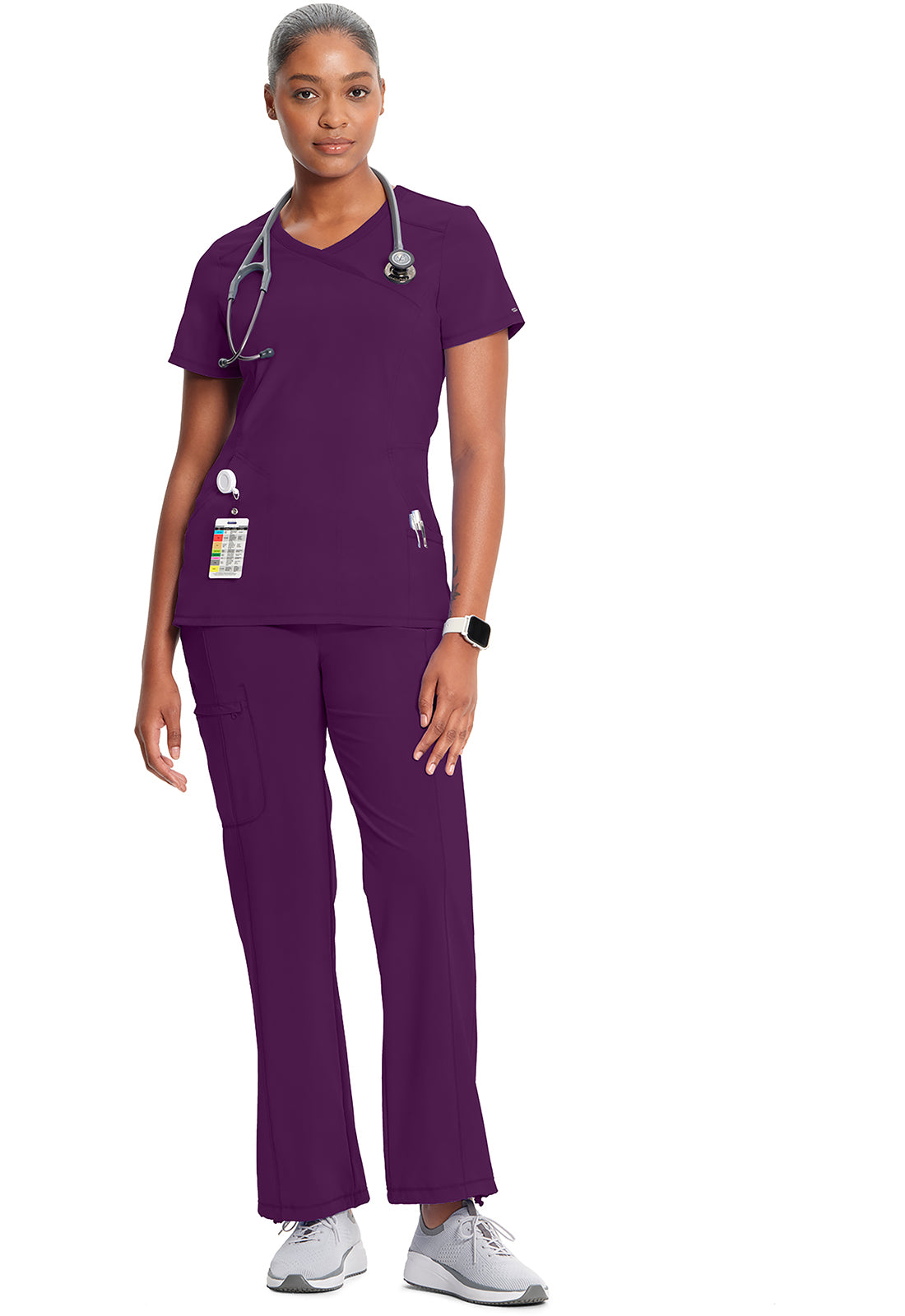 2625A Cherokee Infinity Mock Wrap Top Certainty Antimicrobial Stretch (XXS - 5XL)