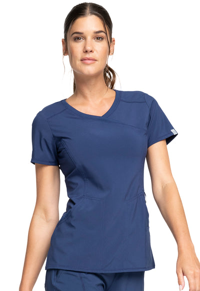 2625A Cherokee Infinity Mock Wrap Top Certainty Antimicrobial Stretch (XXS - 5XL)