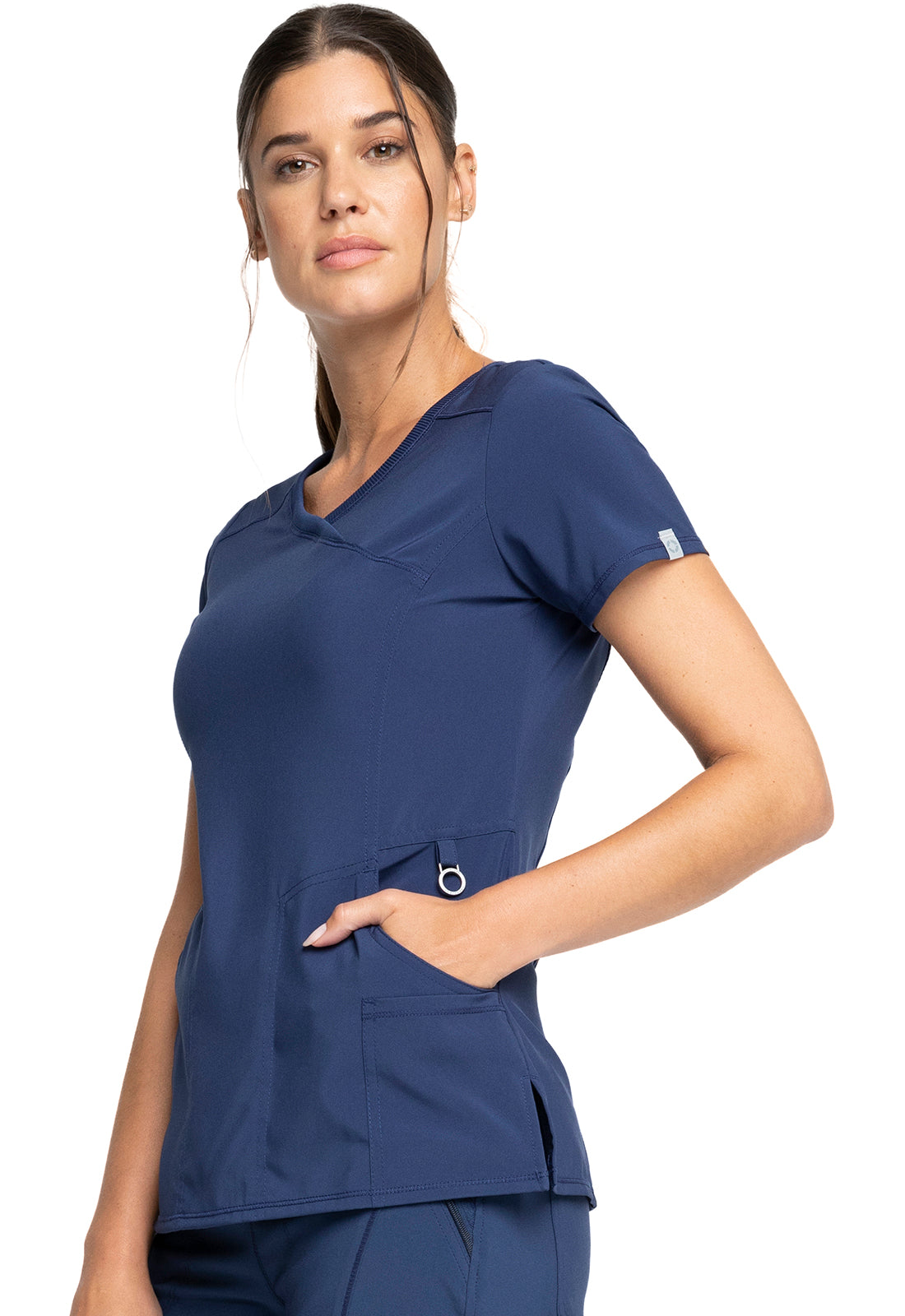 2625A Cherokee Infinity Mock Wrap Top Certainty Antimicrobial Stretch (XXS - 5XL)