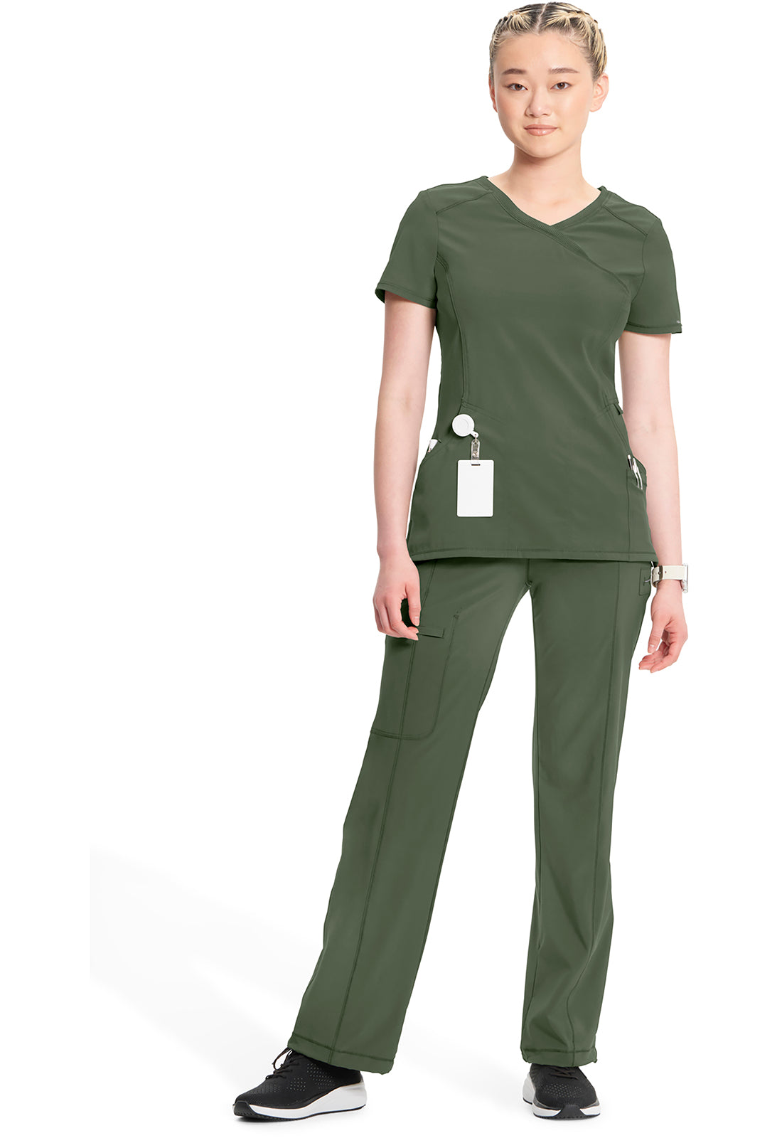 2625A Cherokee Infinity Mock Wrap Top Certainty Antimicrobial Stretch (XXS - 5XL)