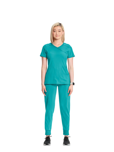 2625A Cherokee Infinity Mock Wrap Top Certainty Antimicrobial Stretch (XXS - 5XL)