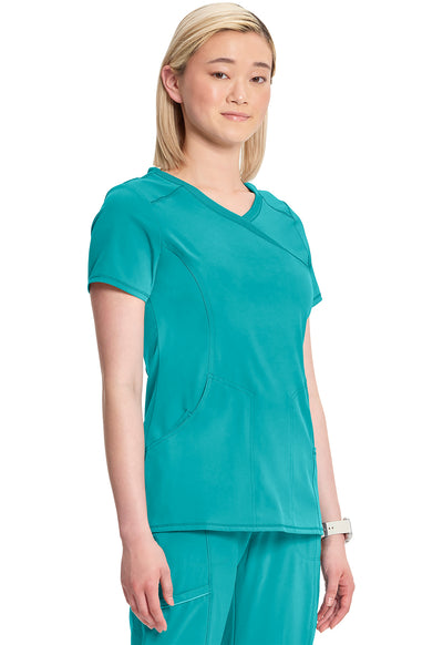 2625A Cherokee Infinity Mock Wrap Top Certainty Antimicrobial Stretch (XXS - 5XL)