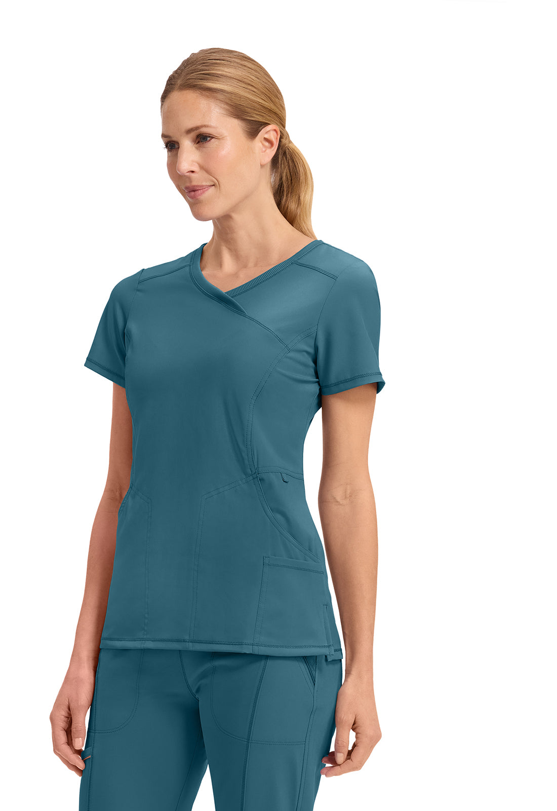 2625A Cherokee Infinity Mock Wrap Top Certainty Antimicrobial Stretch (XXS - 5XL)