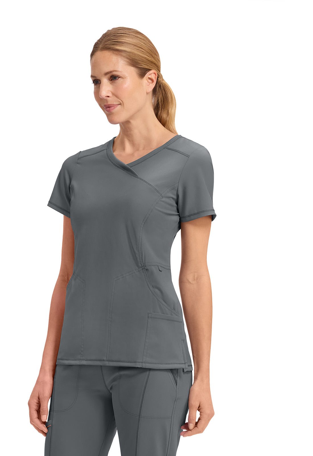 2625A Cherokee Infinity Mock Wrap Top Certainty Antimicrobial Stretch (XXS - 5XL)
