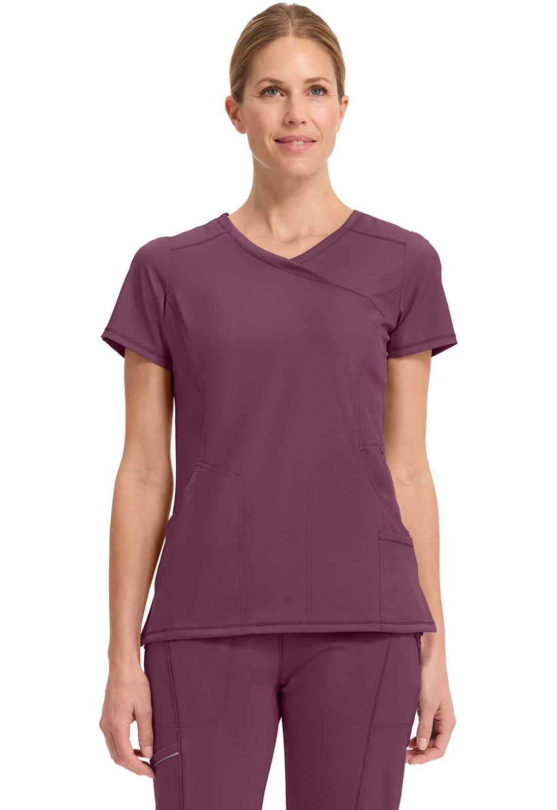 2625A Cherokee Infinity Mock Wrap Top Certainty Antimicrobial Stretch (XXS - 5XL)