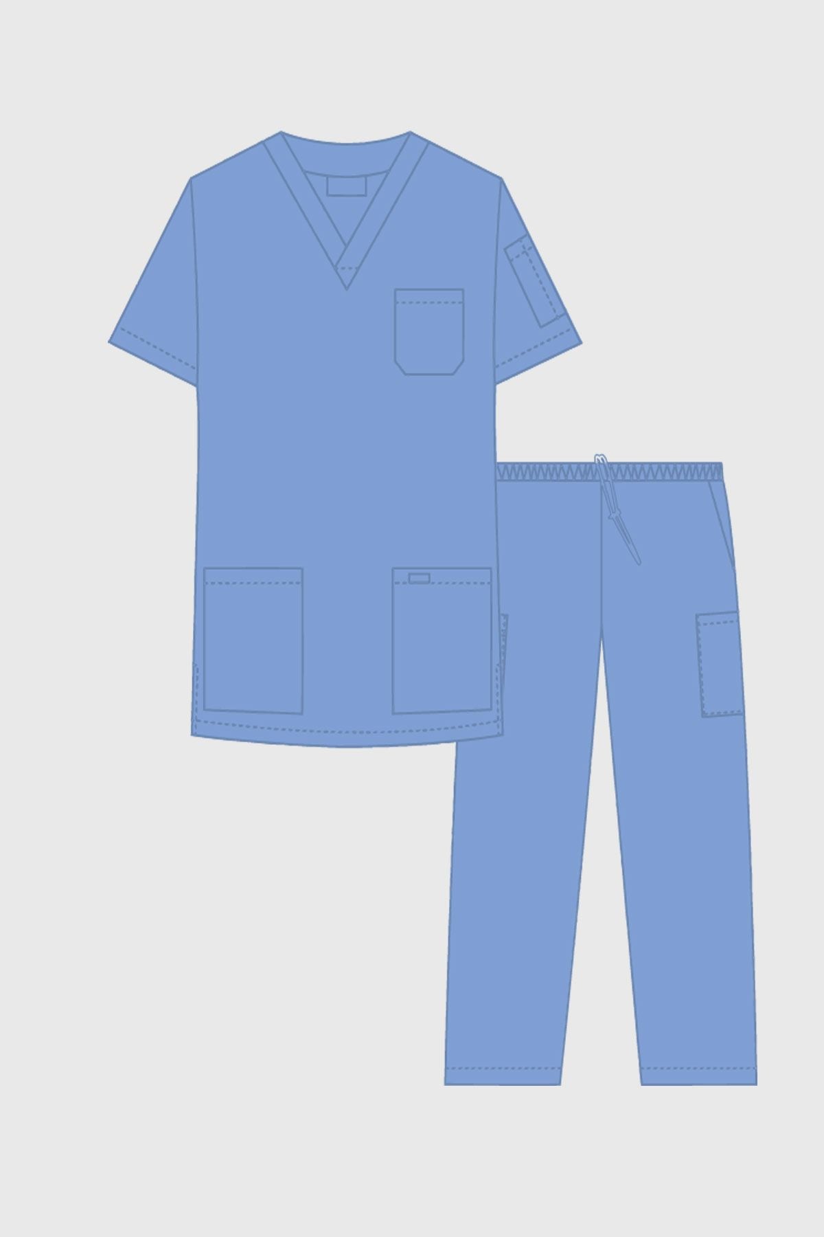 310/307 Mobb Elastic Drawstring Medical Unisex Scrub Set (XXS - 6XL)