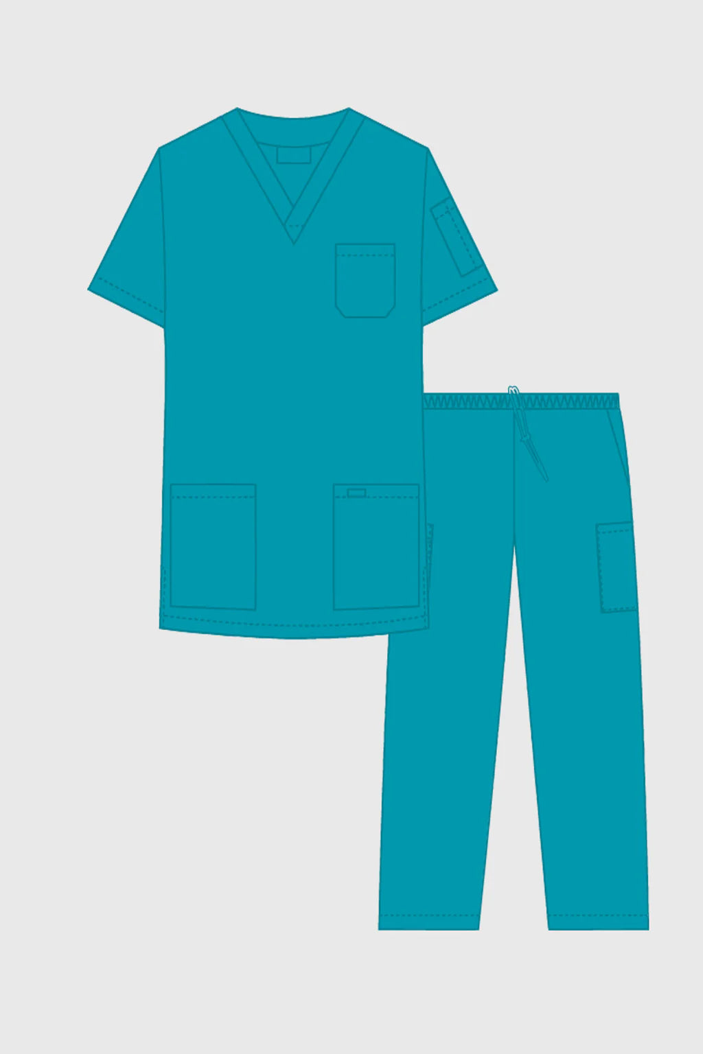 310T Mobb Medical Unisex Vneck Scrub Top (XXS - 4XL)