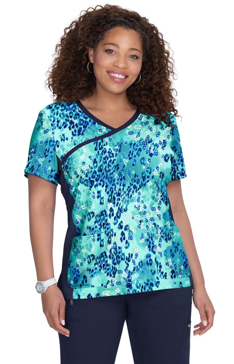 385PR-APT Koi Stretch Hali Print Scrub Top (Copy)