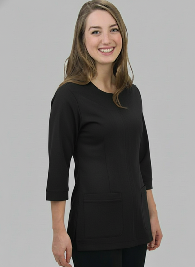 E390J Excel 4-Way Stretch Round Neck Zipper Spa Jacket (XXS - 3XL)