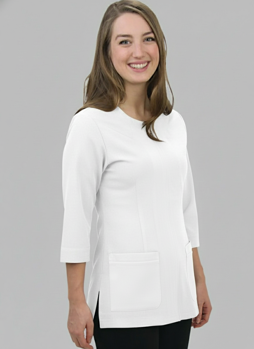 E390J Excel 4-Way Stretch Round Neck Zipper Spa Jacket (XXS - 3XL)