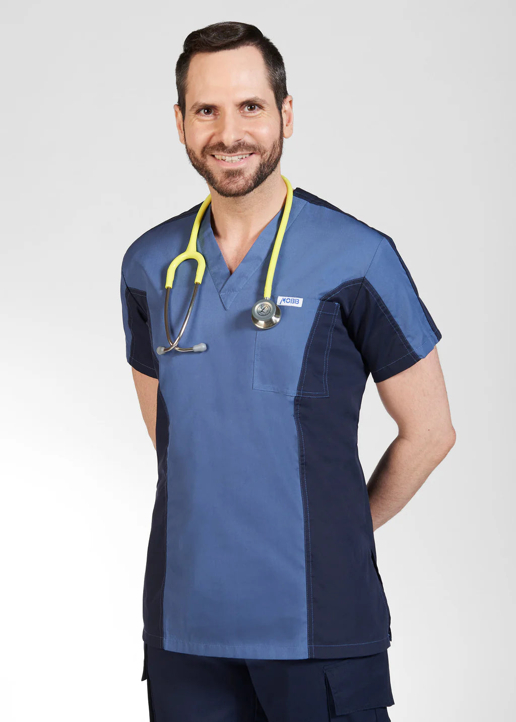 409T Mobb Two Tone V-Neck Scrub Top (XS - 3XL)