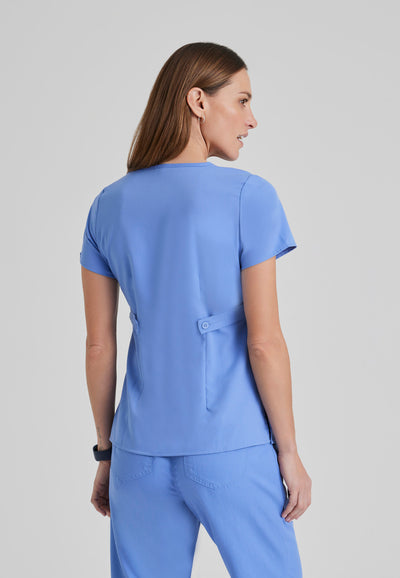 4153 Grey's Anatomy 3 Pocket Cross Over Riley Scrub Top (XXS - 5XL)