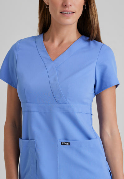 4153 Grey's Anatomy 3 Pocket Cross Over Riley Scrub Top (XXS - 5XL)