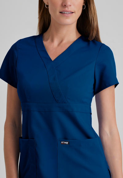 4153 Grey's Anatomy 3 Pocket Cross Over Riley Scrub Top (XXS - 5XL)