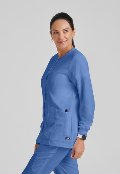 4450 Grey's Anatomy 4 Pocket Round Neck Snap Front Scrub Jacket (XS - 5XL)