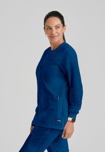 4450 Grey's Anatomy 4 Pocket Round Neck Snap Front Scrub Jacket (XS - 5XL)