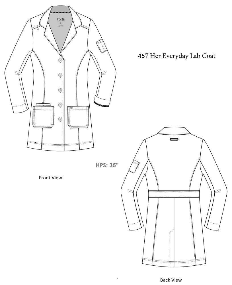 457 Koi Her Everyday 35" Lab Coat (XXS - 5XL)