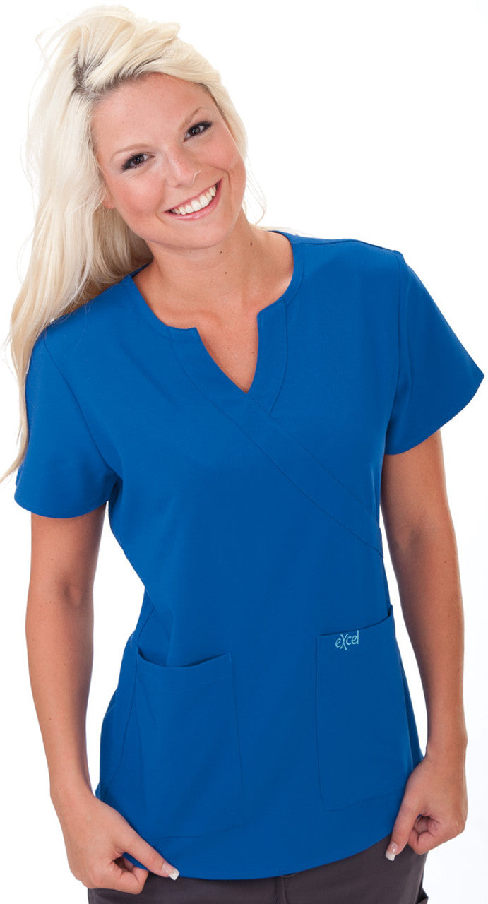 E511T Excel 4-Way Stretch Slim Fit Comfort Scrub Top Stretch (XXS - 2XL)