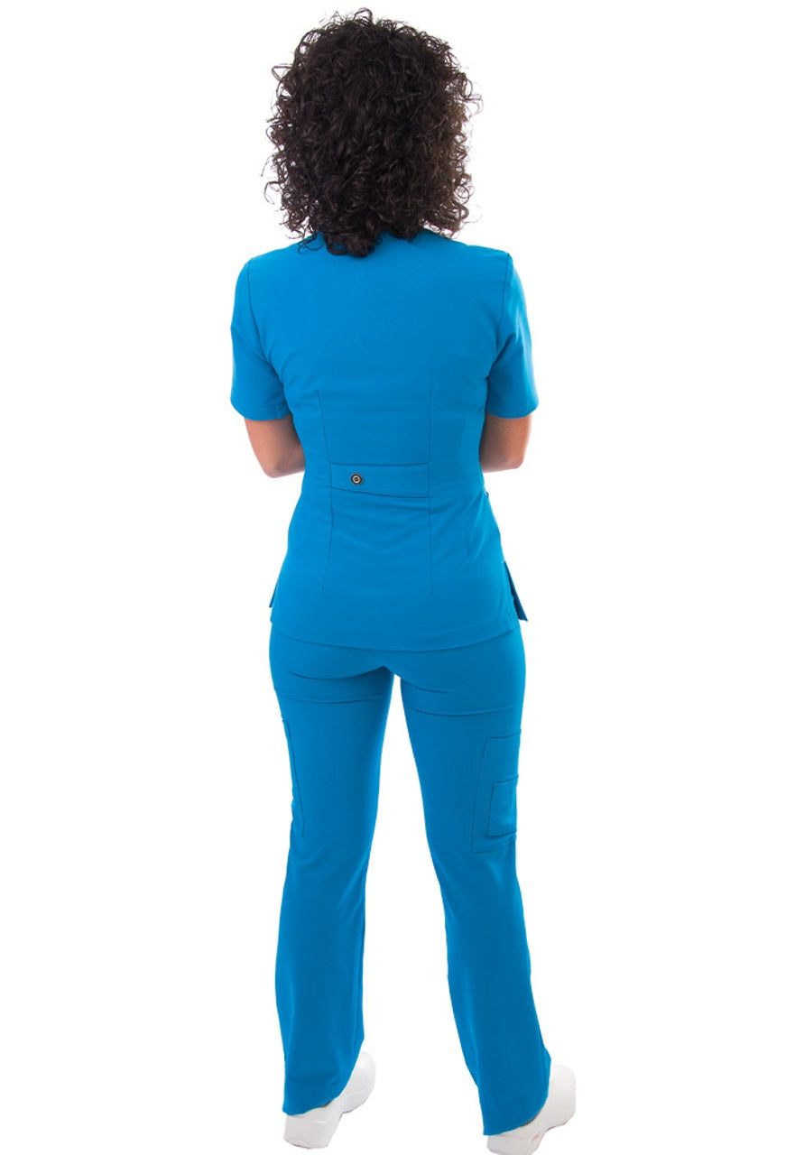 E590T Excel 4-Way Stretch Zippered Scrub Top (XXS - 2XL)