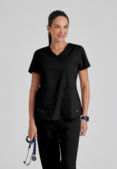 71166  Grey's Anatomy 2 Pocket V-Neck Top Women's Aubrey Scrubs (XS - 5XL)