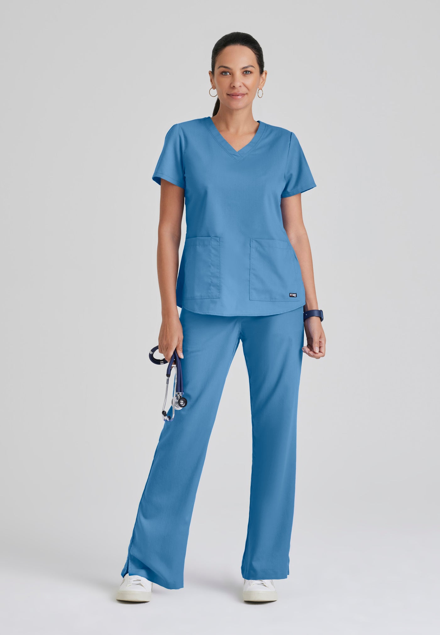 71166  Grey's Anatomy 2 Pocket V-Neck Top Women's Aubrey Scrubs (XS - 5XL)