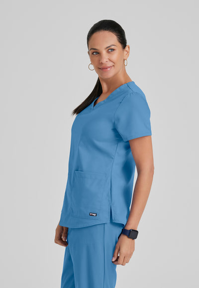 71166  Grey's Anatomy 2 Pocket V-Neck Top Women's Aubrey Scrubs (XS - 5XL)