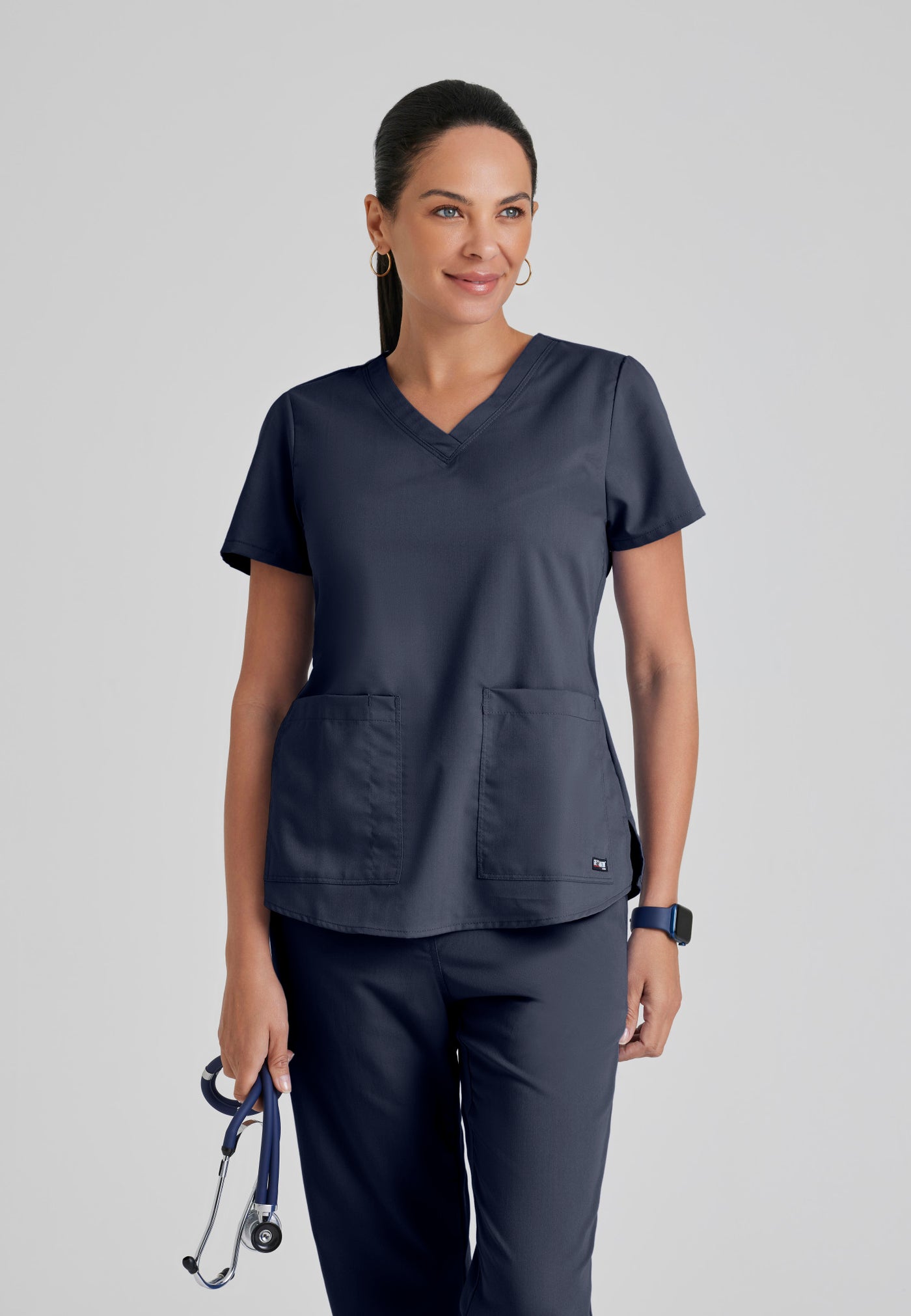 71166  Grey's Anatomy 2 Pocket V-Neck Top Women's Aubrey Scrubs (XS - 5XL)