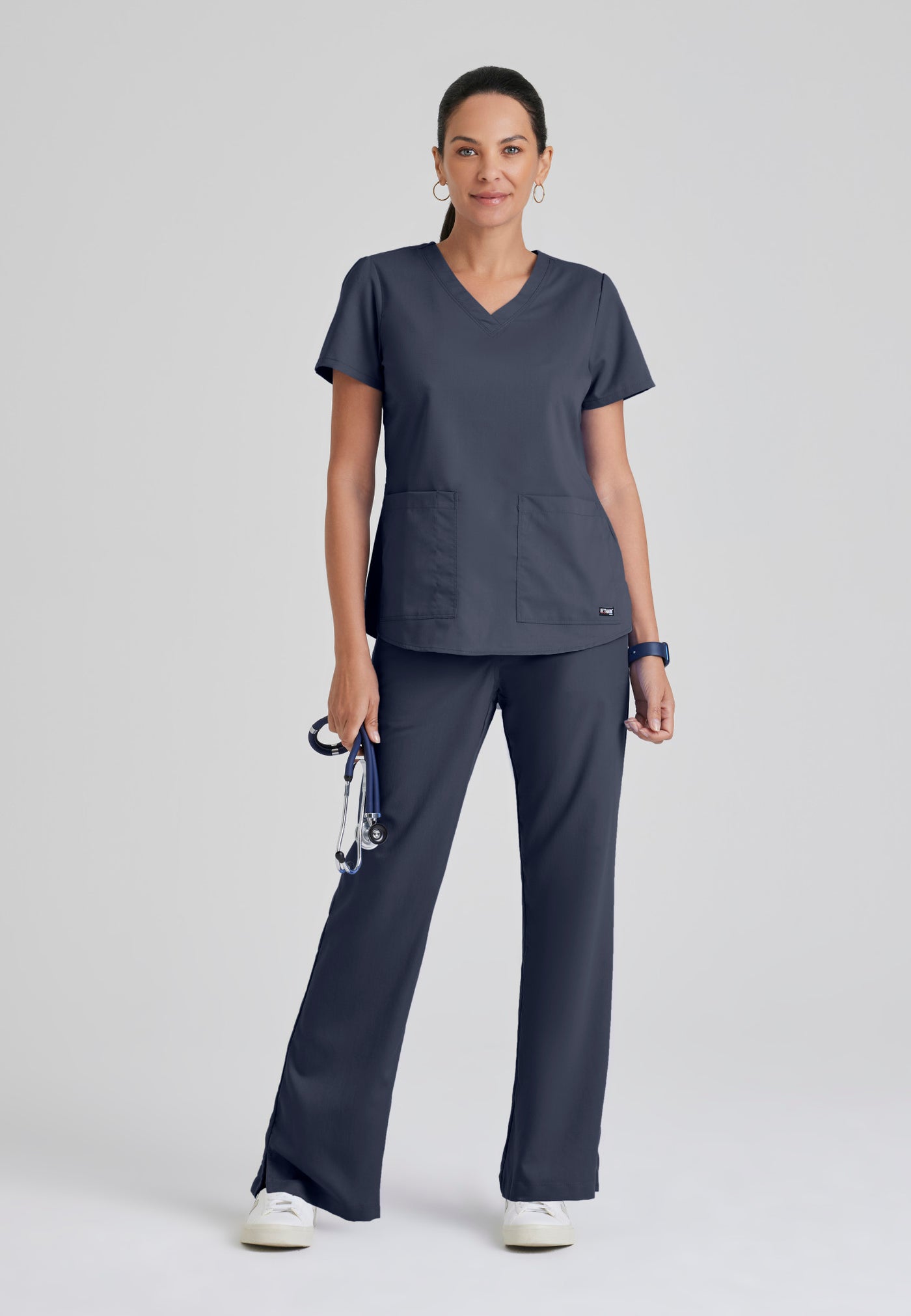 71166  Grey's Anatomy 2 Pocket V-Neck Top Women's Aubrey Scrubs (XS - 5XL)