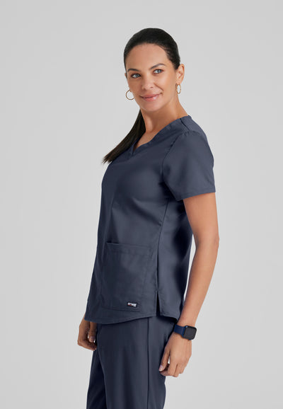 71166  Grey's Anatomy 2 Pocket V-Neck Top Women's Aubrey Scrubs (XS - 5XL)