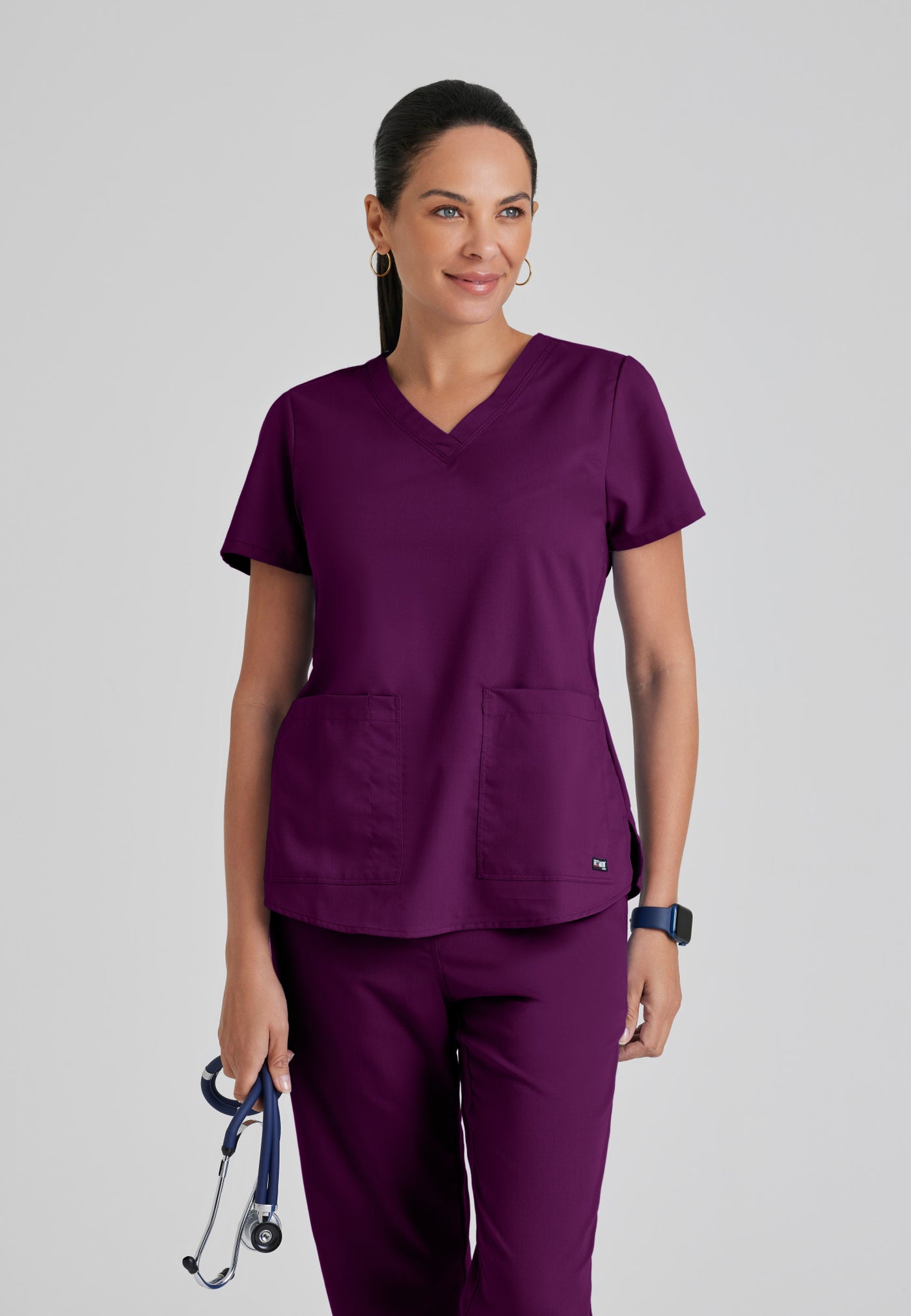 71166  Grey's Anatomy 2 Pocket V-Neck Top Women's Aubrey Scrubs (XS - 5XL)