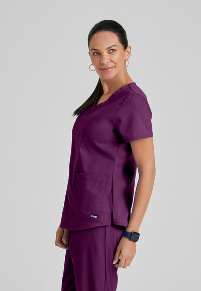 71166  Grey's Anatomy 2 Pocket V-Neck Top Women's Aubrey Scrubs (XS - 5XL)