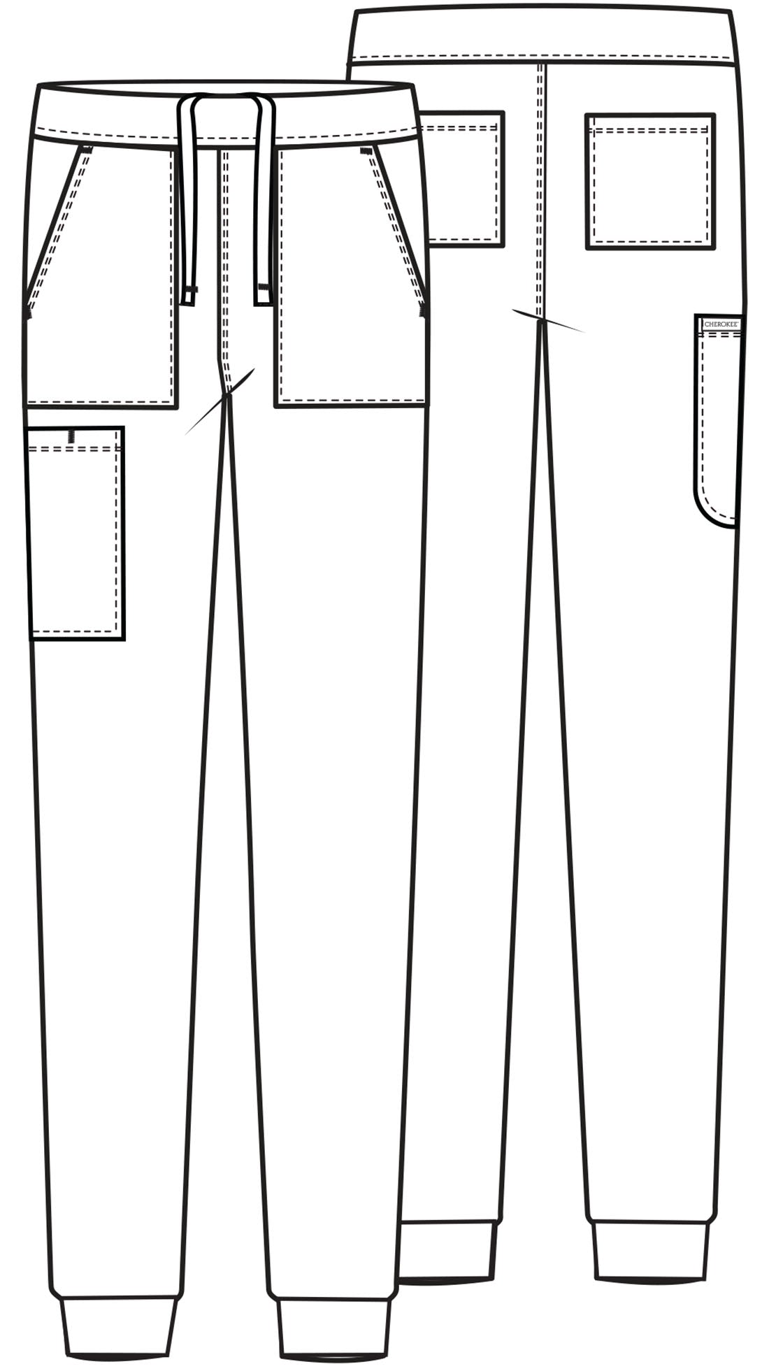 CK034 Cherokee Achieve Super Stretch Men 5-Pocket Jogger Pant (XS - 5XL)
