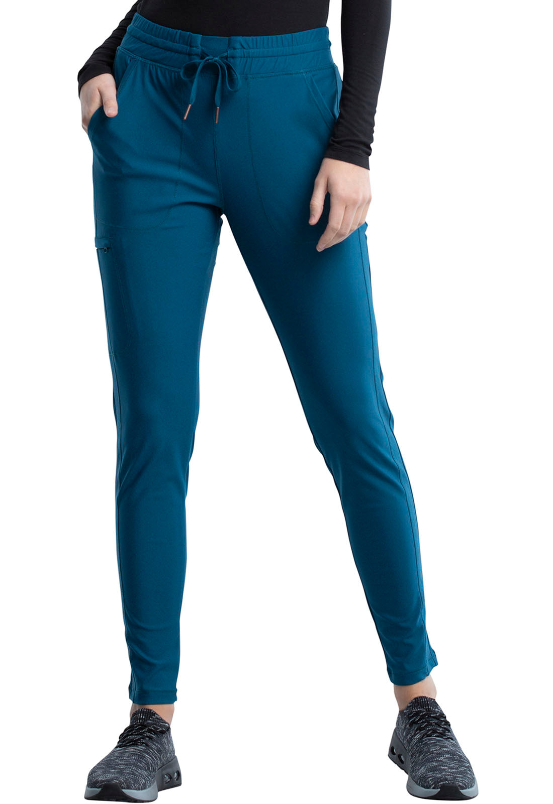 CK095 Cherokee Form 360º Stretch Mid Rise Tapered Leg Drawstring Pant (XXS - 3XL)