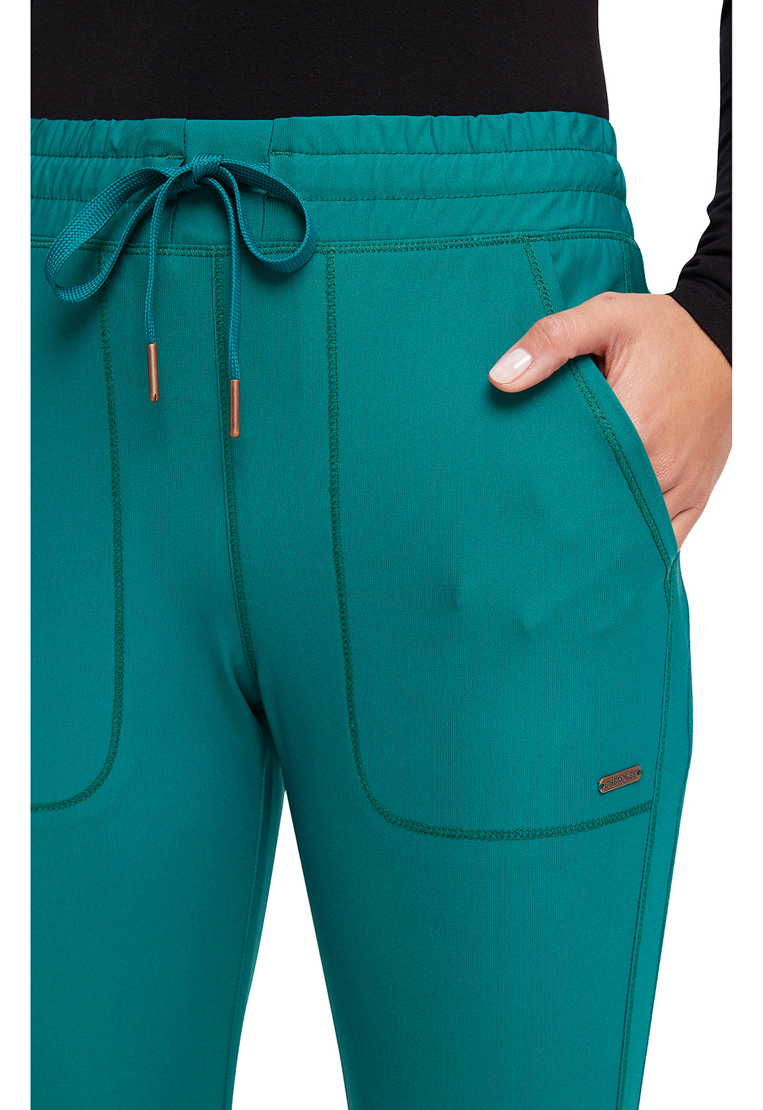 CK095 Cherokee Form 360º Stretch Mid Rise Tapered Leg Drawstring Pant (XXS - 3XL)