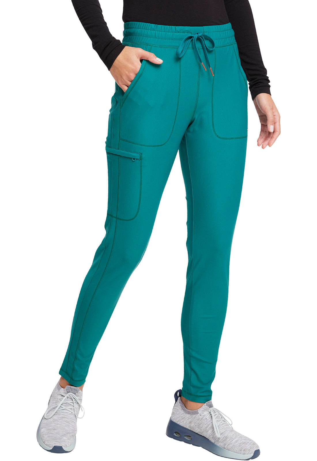 CK095 Cherokee Form 360º Stretch Mid Rise Tapered Leg Drawstring Pant (XXS - 3XL)