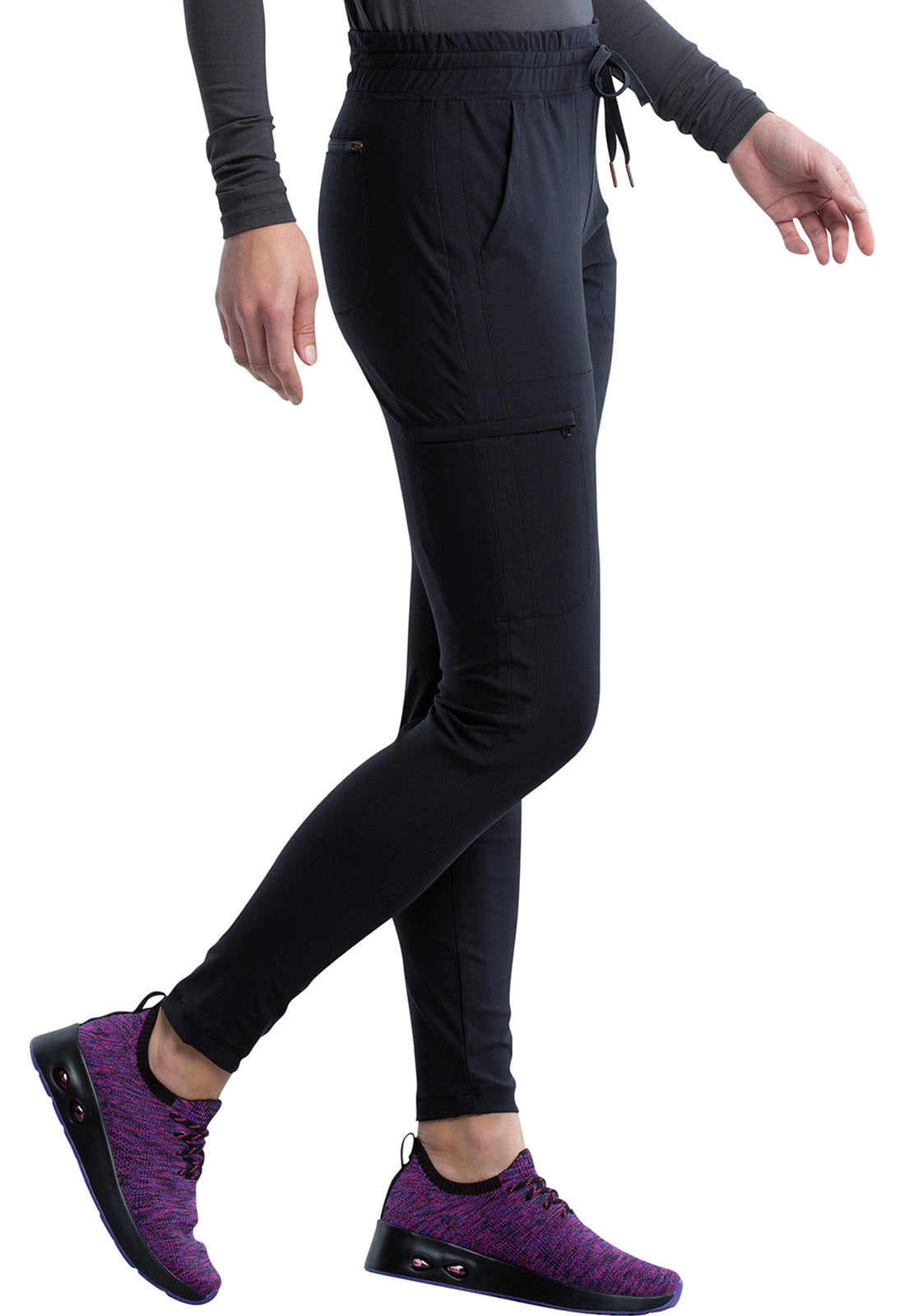 CK095 Cherokee Form 360º Stretch Mid Rise Tapered Leg Drawstring Pant (XXS - 3XL)