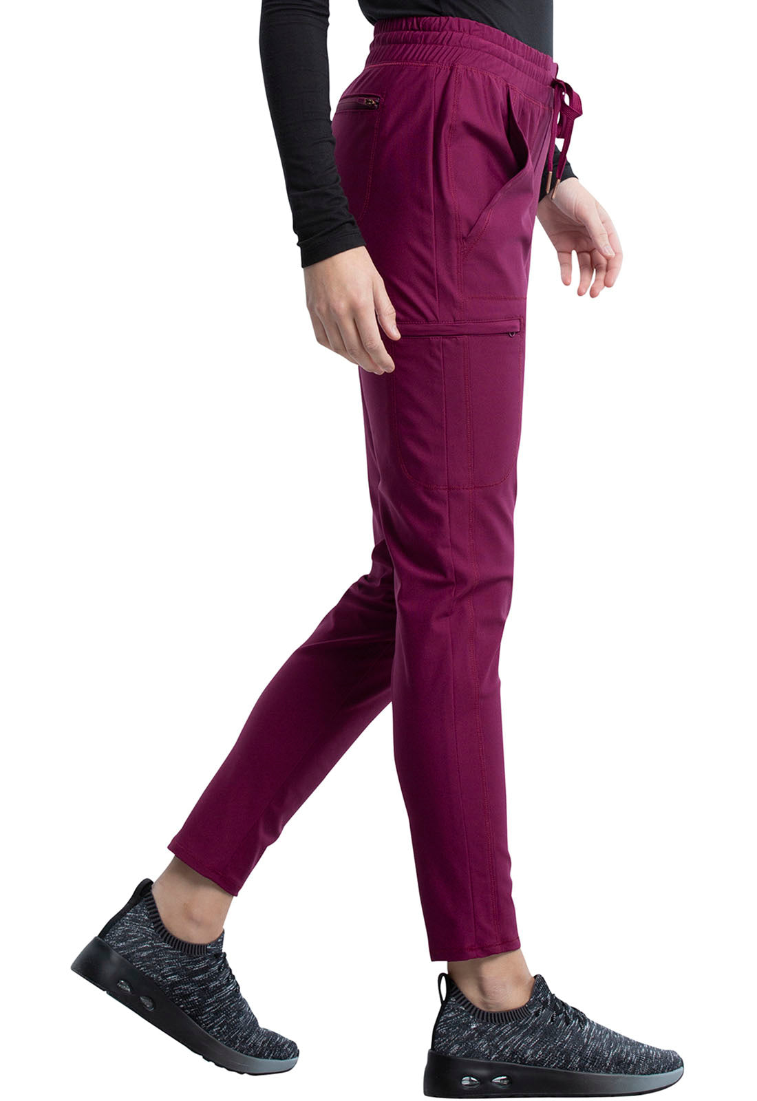 CK095 Cherokee Form 360º Stretch Mid Rise Tapered Leg Drawstring Pant (XXS - 3XL)