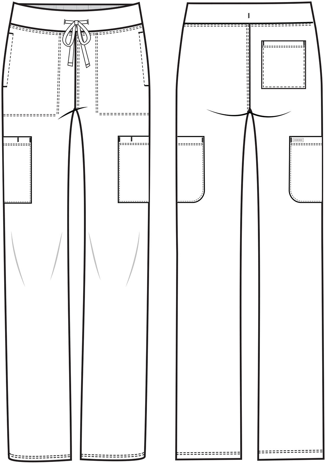 CK096 Cherokee Achieve Super Stretch 5-Pocket Straight Leg Pant (XXS - 5XL)