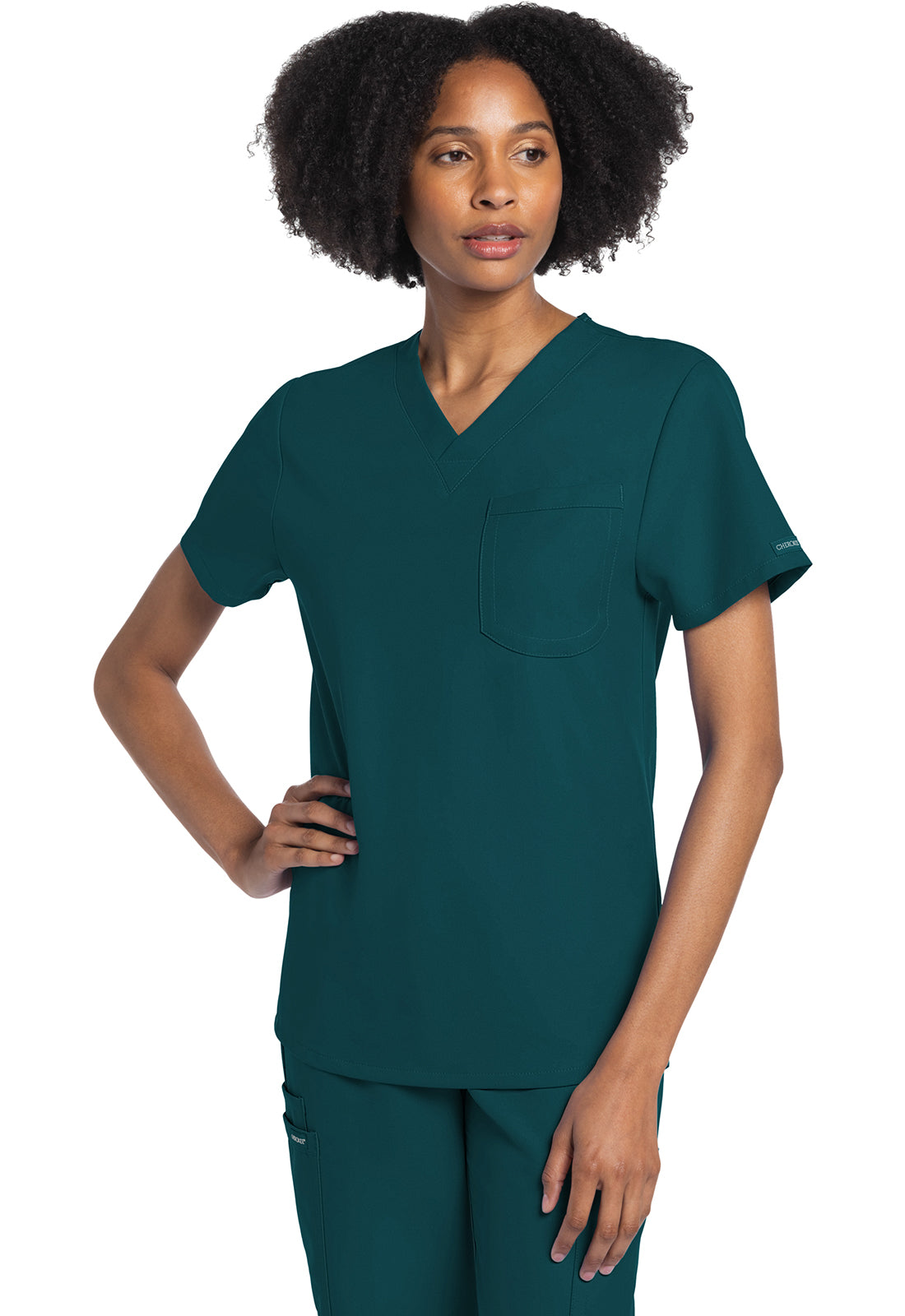 CK778A Cherokee Workwear Ultra Unisex 1 Pocket V-Neck Top (XXS - 5XL)