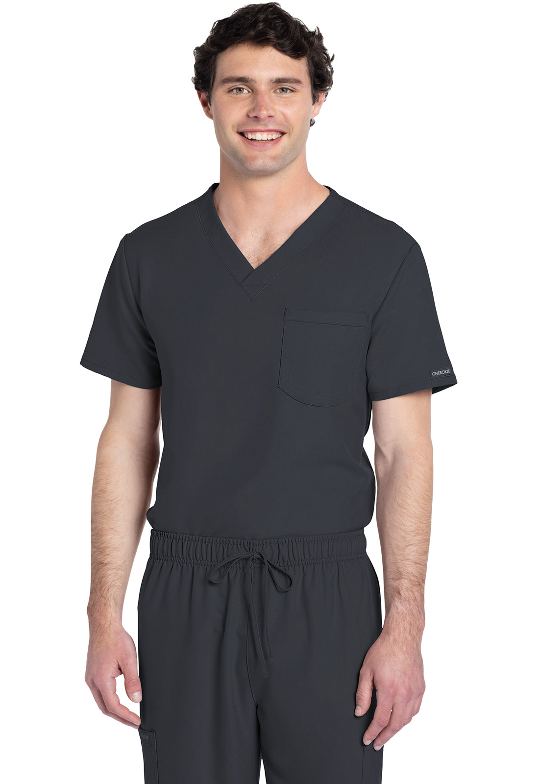 CK778A Cherokee Workwear Ultra Unisex 1 Pocket V-Neck Top (XXS - 5XL)