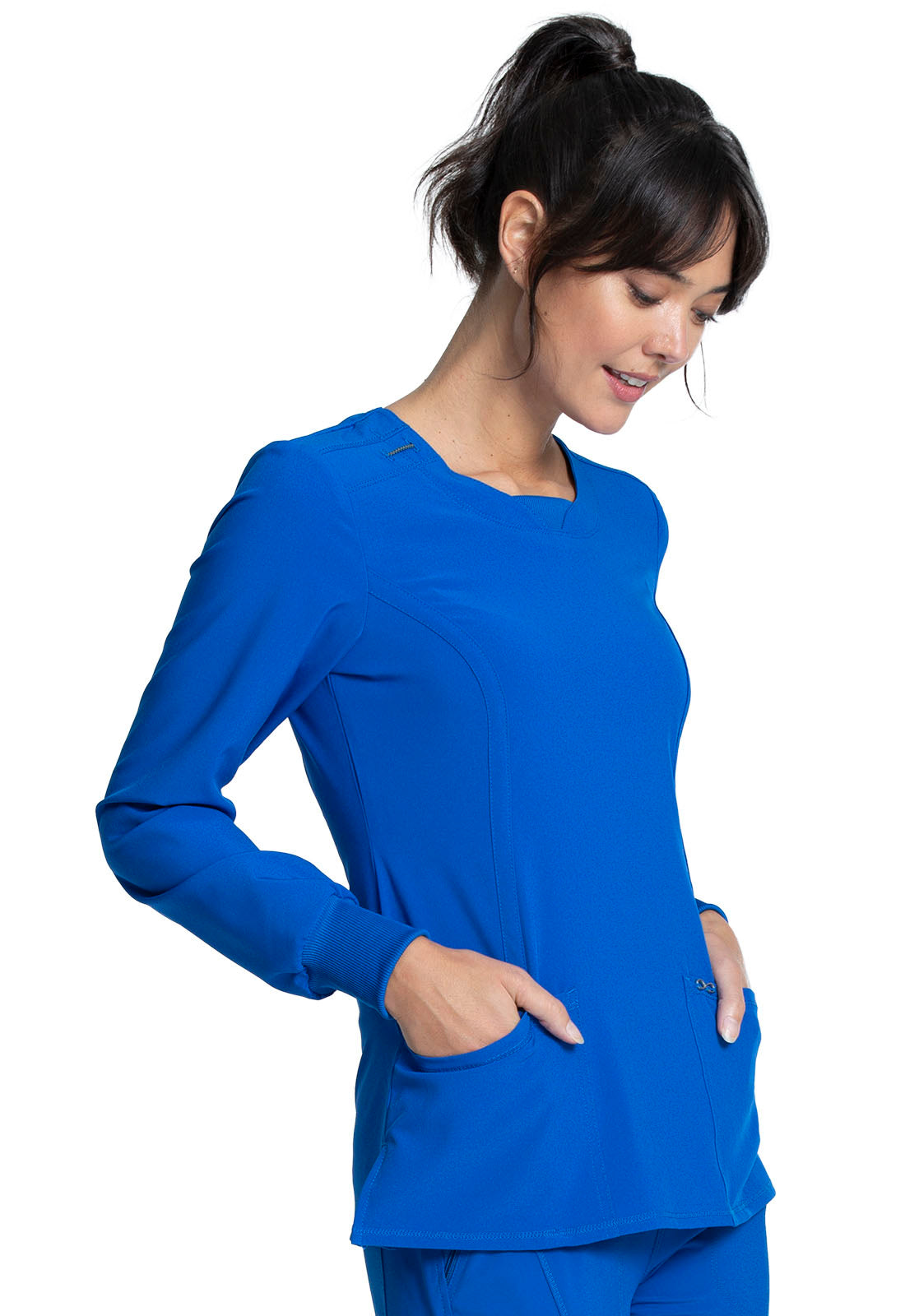 CK781A Cherokee Infinity Antimicrobial Long Sleeve V-Neck Top (XS - 5XL)