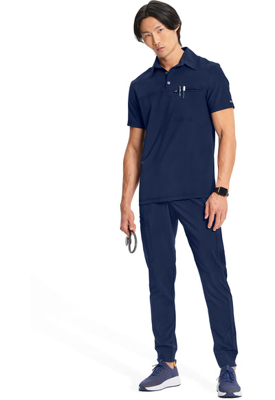 CK825A Cherokee Infinity Men Scrub Top Polo Shirt - Certainty Antimicrobial Stretch (XS - 5XL)