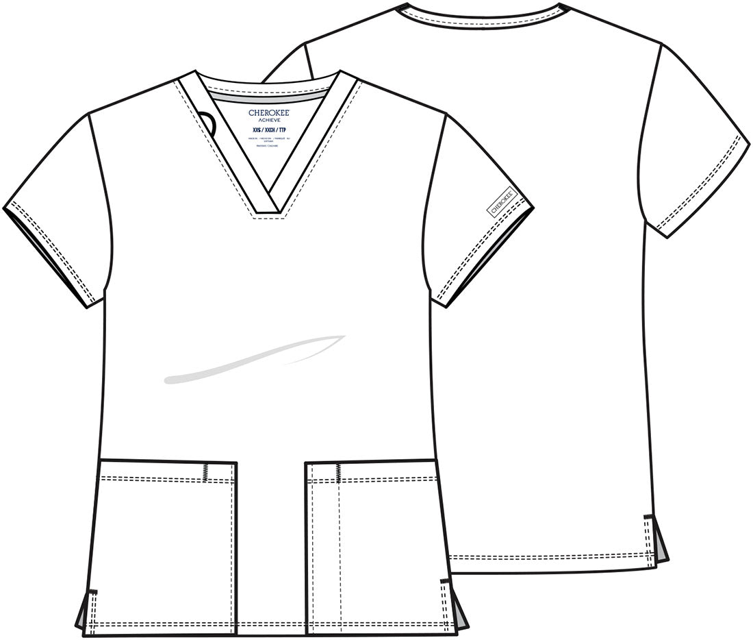 CK832 Cherokee Achieve Super Stretch 2-Pocket V-Neck Top (XXS - 5XL)