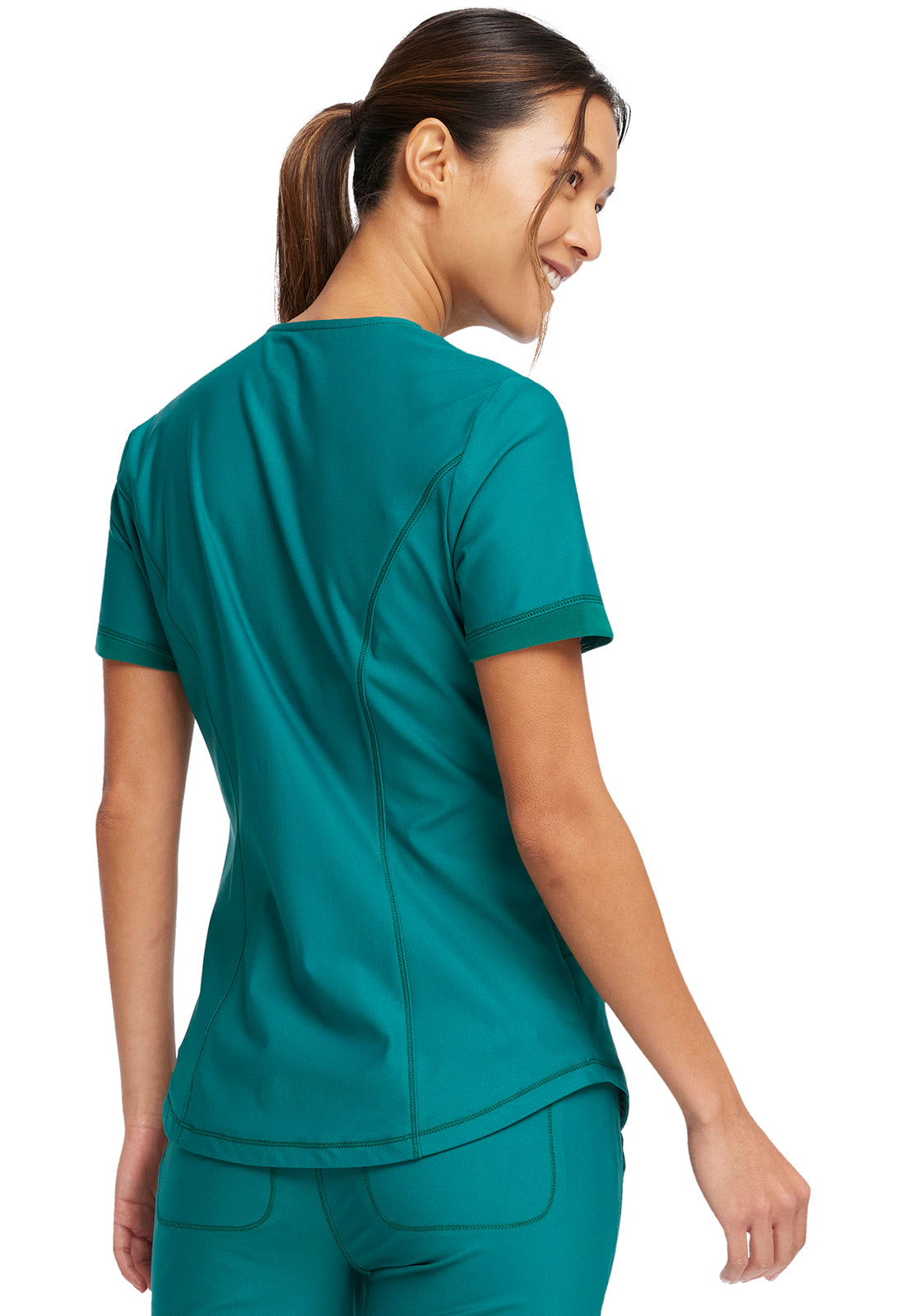 CK840+CK095 Cherokee Form 360º Stretch Scrub Top with Midrise Tapered Leg Pants  (XXS - 3XL)