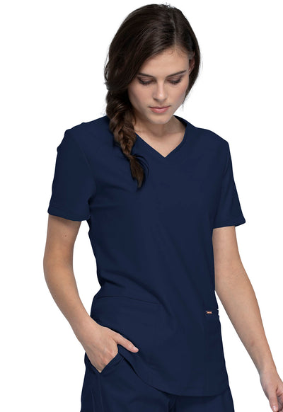 CK840+CK095 Cherokee Form 360º Stretch Scrub Top with Midrise Tapered Leg Pants  (XXS - 3XL)